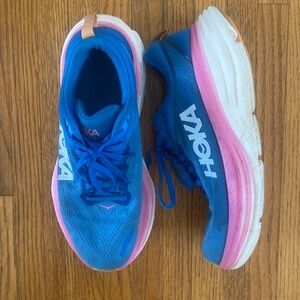 Hoka Bondi 8 Women’s size 9.5 bright blue — great looking!